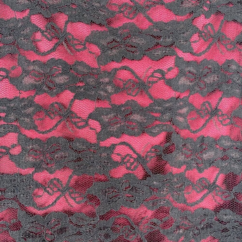 NY Collection Whimigoth Y2K Fairy Corp Goth Lace Overlay Skirt Black Pink Sz 12 - Picture 7 of 10